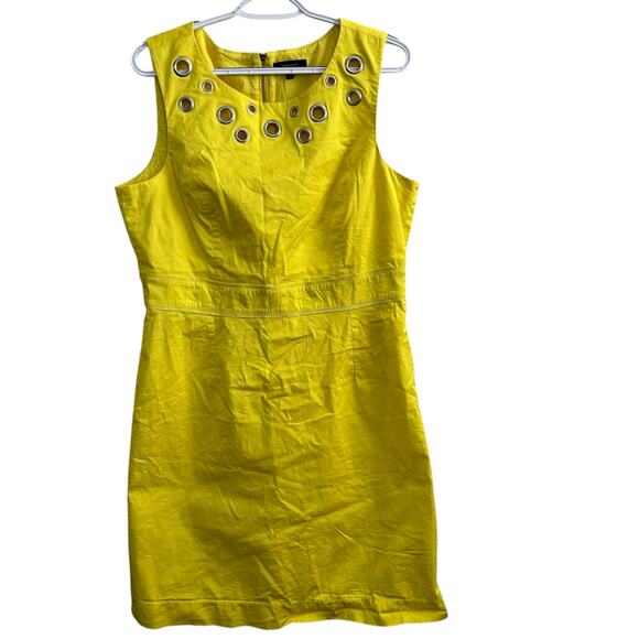 Tahari Bright Yellow Sleeveless Sheath Dress Women's Size 14 - Picture 1 of 6